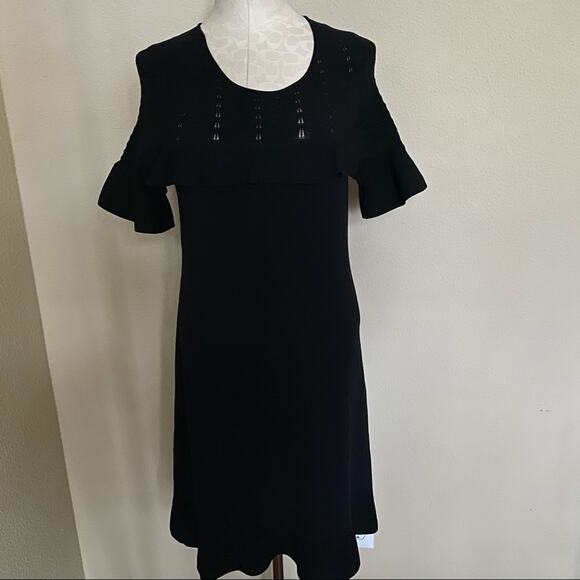 Ann Taylor Sweater dress with ruffle top, flare sleeves and flounce hem sz small - Picture 11 of 13